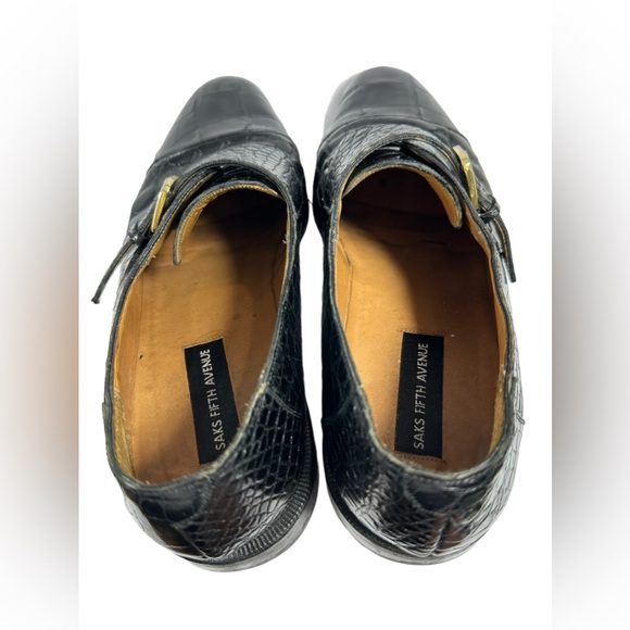 Genuine men SAKS FIFTH AVENUE alligator monk strap shoes 12 M - Picture 10 of 10